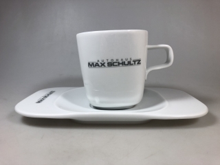 Cappuccinotasse mit eckiger Untertasse (VE= 6 Stück)