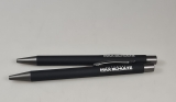 Druckkugelschreiber aus Metall, schwarz gummiert (VE = 50 Stück)