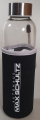 Trinkflasche aus Glas mit schwarzer Hülle, 500 ml