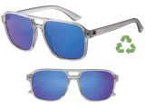Sonnenbrille klar mit blau getönten Gläsern, aus rPET